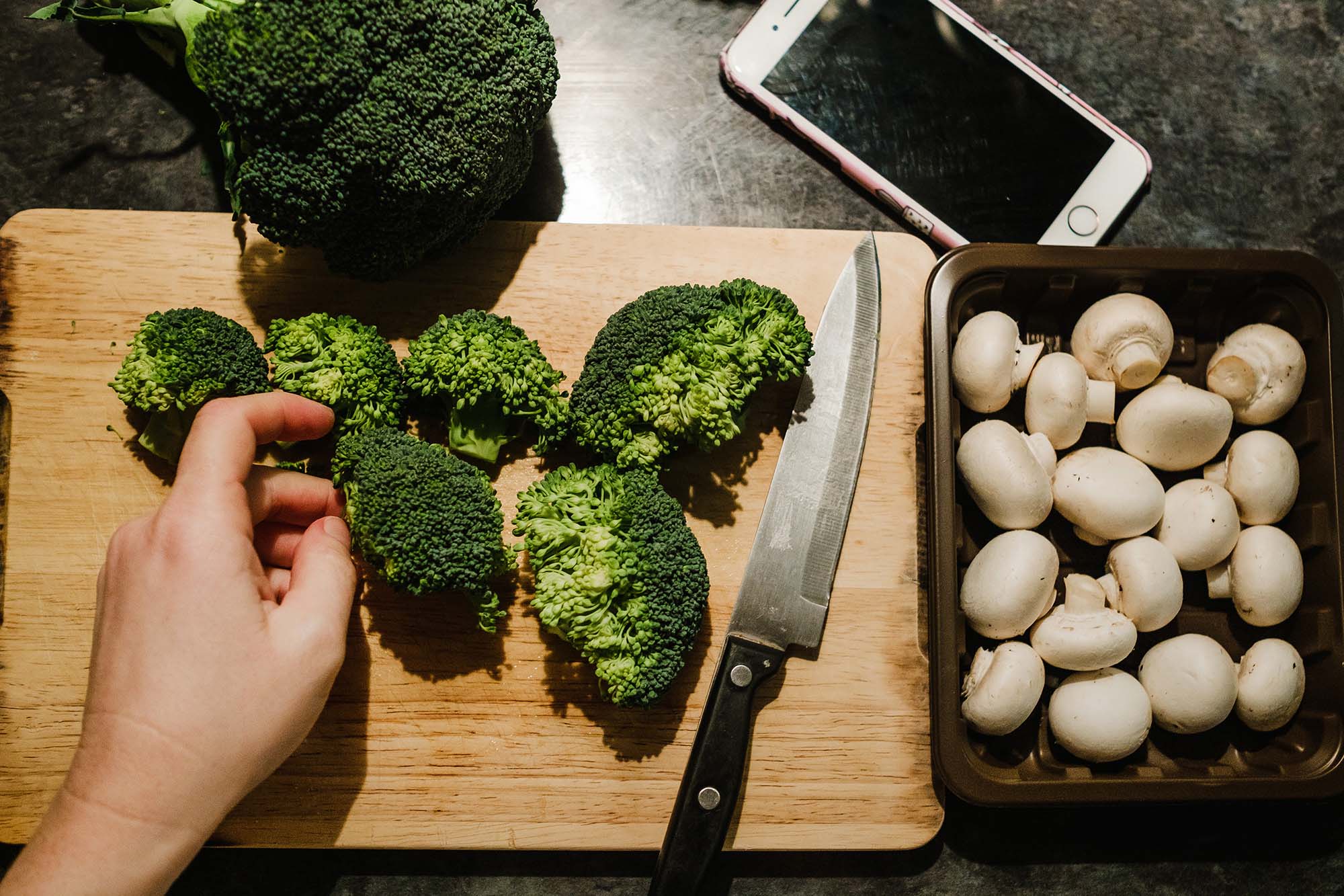 making a healthy dinner for one