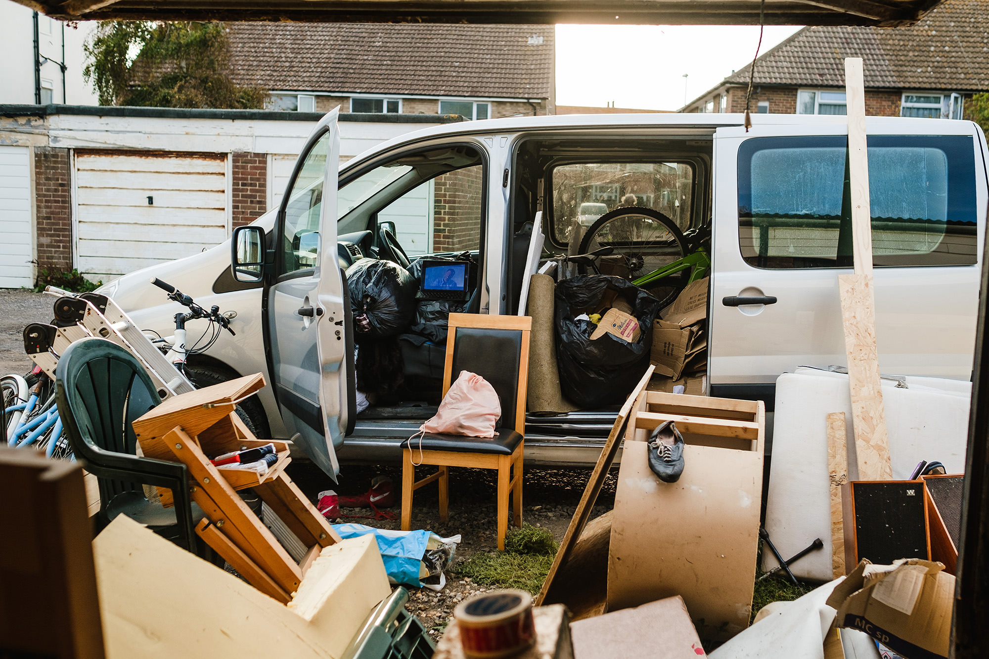 clearing out the garage