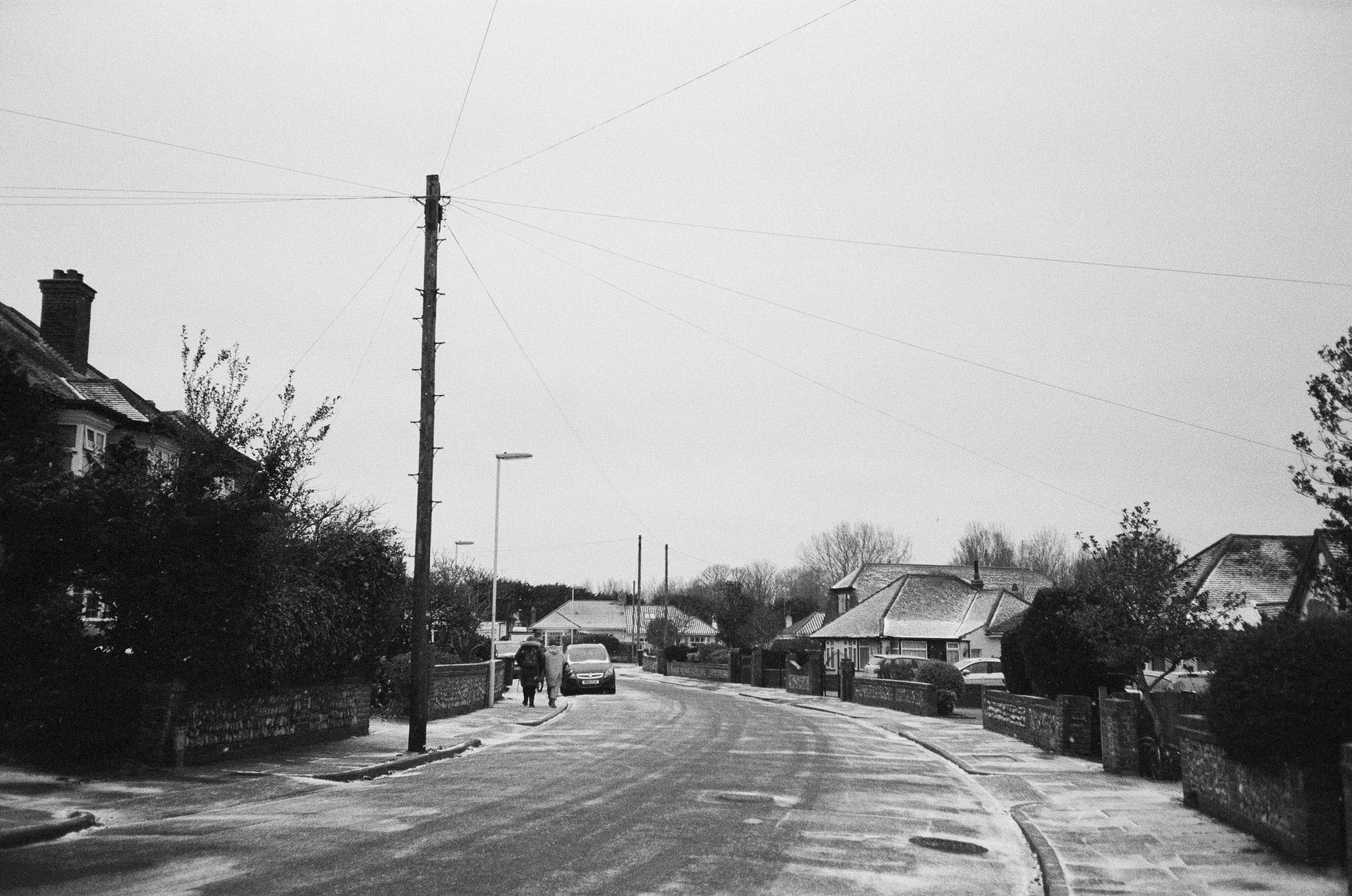 film photography black and white in winter worthing