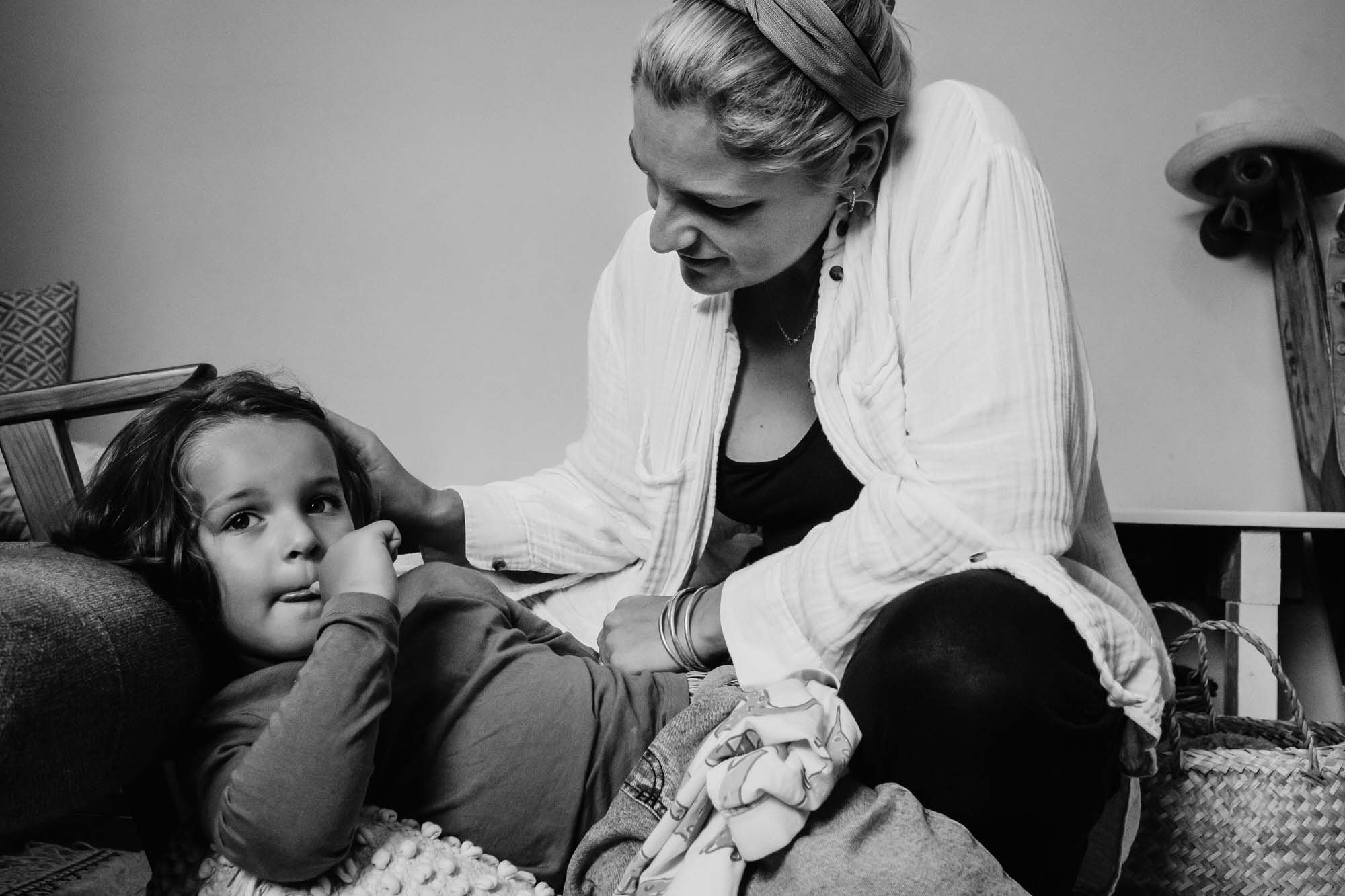 mum with toddler son tender moment