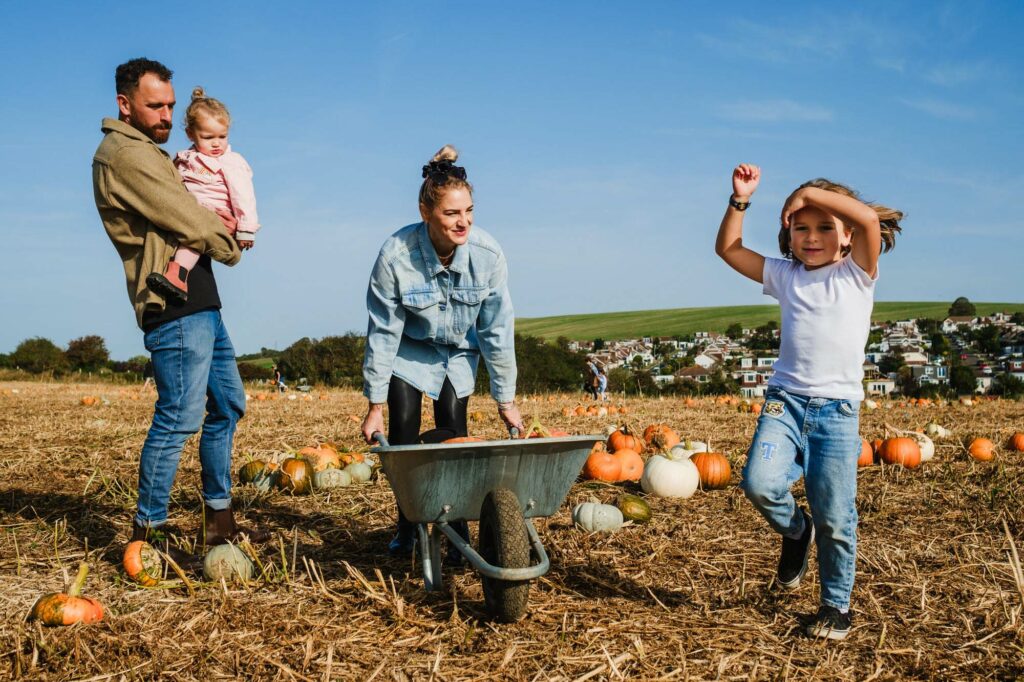 family at sompting pumkins